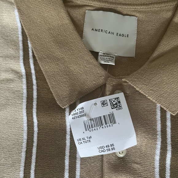 Men’s NWT American Eagle Outfitters short sleeve polo sweater shirt - Picture 3 of 3